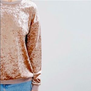 ASOS Curve peachy-pink crushed velvet top